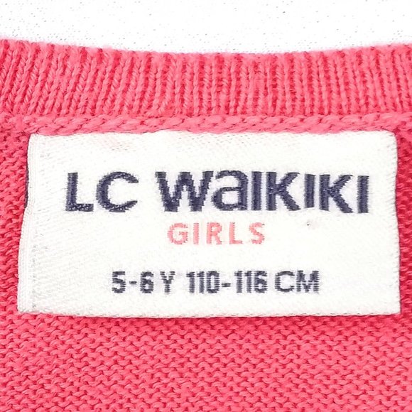 LC Waikiki Bright Pink Knit Pullover Sweater Size 5-6Y - Picture 4 of 5